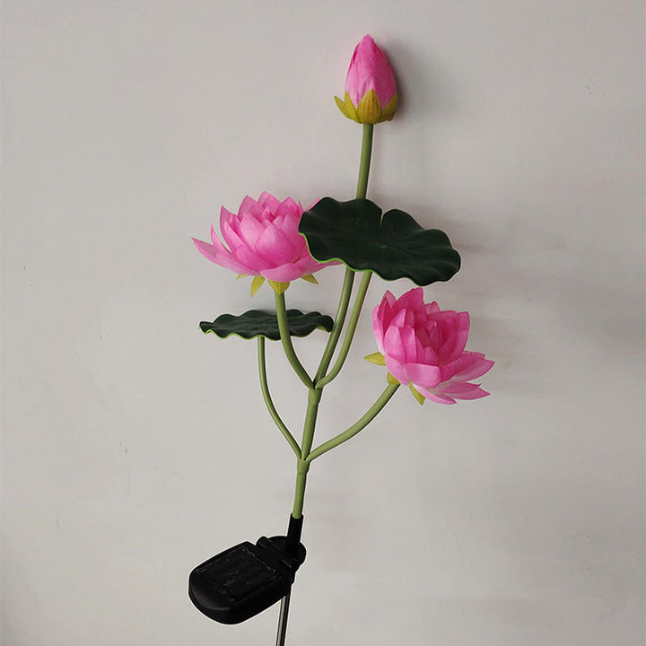 Samtidig Kreativ Lotusblomst Lotusblad Silke Tøy Rustfritt Stål LED Landskapslys Utendørslys For Hage | Skanto