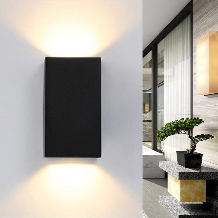 Moderne Minimalistisk Vanntett Rektangulær Aluminium LED Utendørs Vegglampe For Utendørs Patio | Skanto