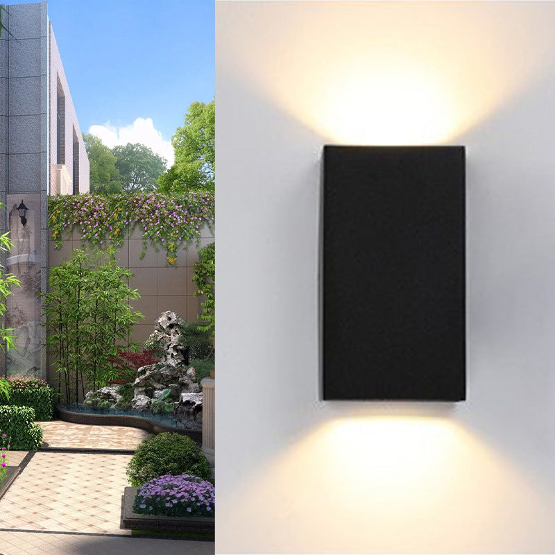 Moderne Minimalistisk Vanntett Rektangulær Aluminium LED Utendørs Vegglampe For Utendørs Patio | Skanto