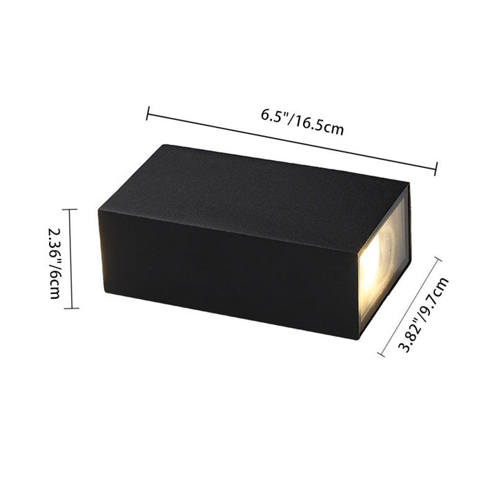 Moderne Minimalistisk Vanntett Rektangulær Aluminium LED Utendørs Vegglampe For Utendørs Patio | Skanto
