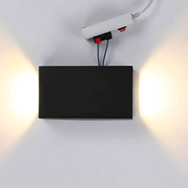 Moderne Minimalistisk Vanntett Rektangulær Aluminium LED Utendørs Vegglampe For Utendørs Patio | Skanto