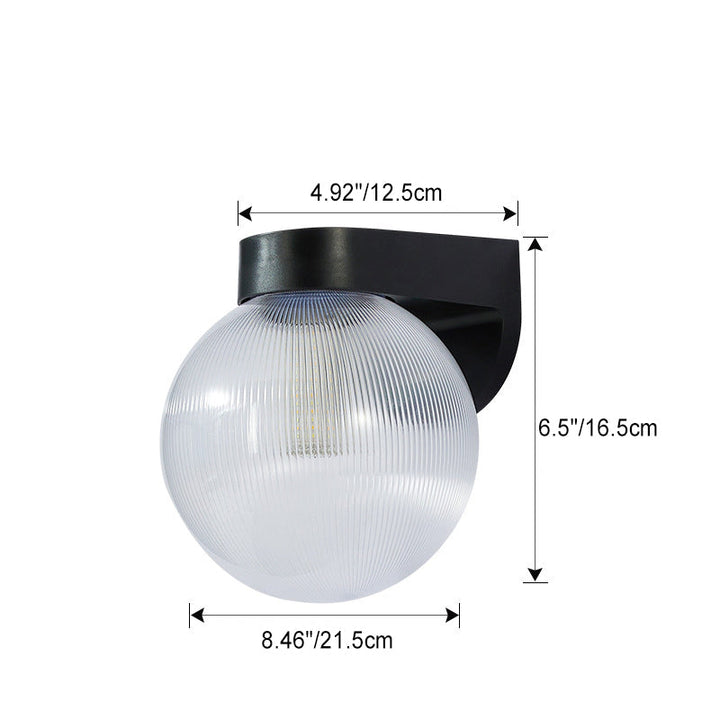 Moderne Enkelhet Vanntett Orb Polykarbonat Akryl 1-Lys Vegglampe For Utendørs Patio | Skanto
