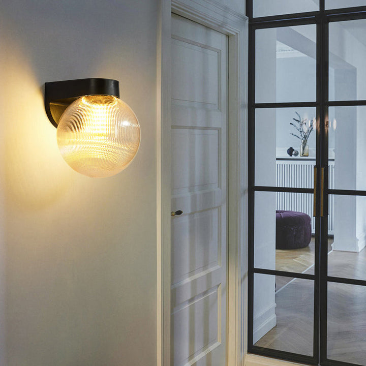 Vanntett, sfærisk vegglampe av polykarbonat-akryl med terrasselys