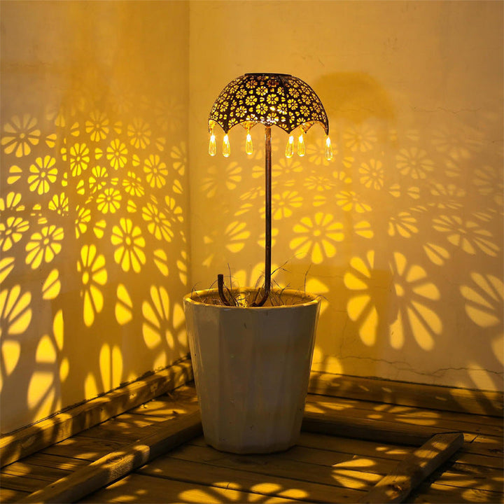 Moderne Art Deco Solvannskjerm Jern LED Bakkeplugg Utendørs Lys For Hage | Skanto