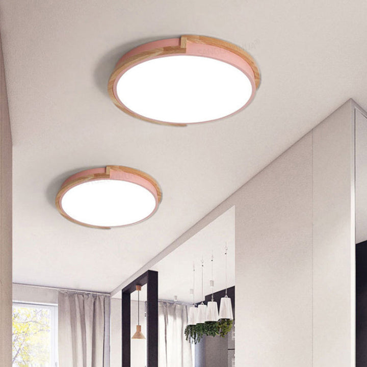 Skanto | LumenCraft Nordic LED Taklampe | Treramme | Akrylskjerm | Stemningslys | For Soverom og Stue
