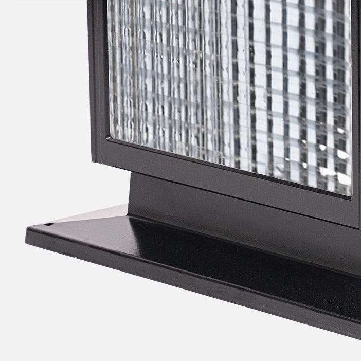 Moderne Minimalistisk Solvannrett Rektangulær Diamant Stripe Glasseskjerm Aluminium Ramme LED Post Hodelampe For Hage | Skanto