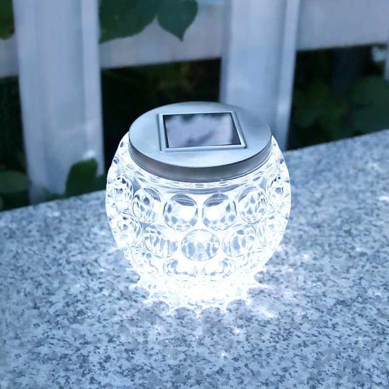 Moderne Art Deco Solglasskrukke Full Of Stars ABS Rustfritt Stål LED Utendørslys For Hage | Skanto