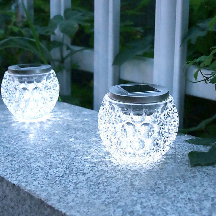 Moderne Art Deco Solglasskrukke Full Of Stars ABS Rustfritt Stål LED Utendørslys For Hage | Skanto