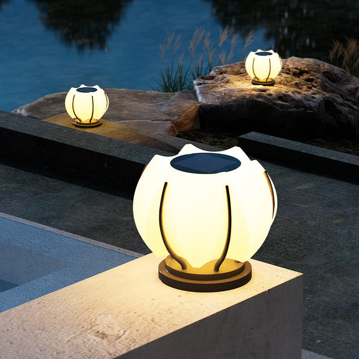 Moderne Kreativ Blomst Jern Plast LED Post Hode Lys For Hage | Skanto