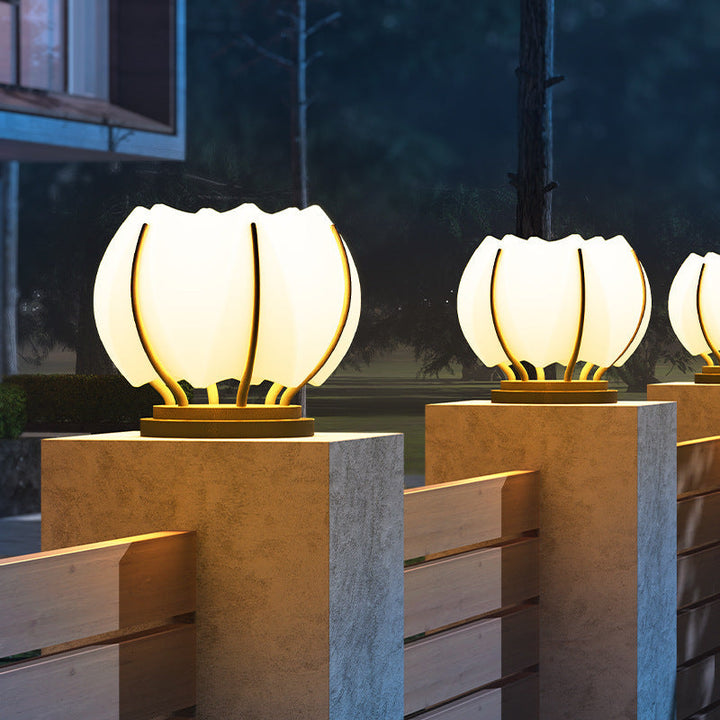 Moderne Kreativ Blomst Jern Plast LED Post Hode Lys For Hage | Skanto