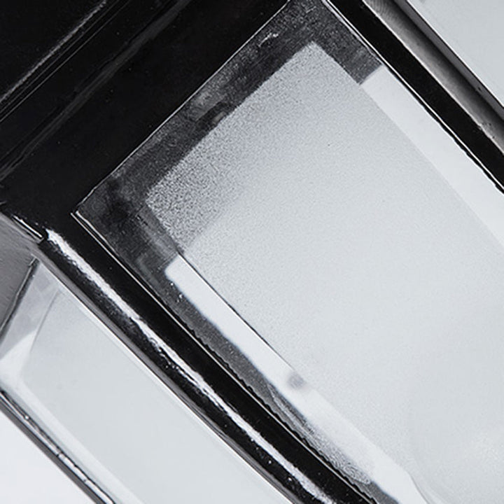 Moderne, vanntett, sekskantet vegglampe i retrostil laget av aluminium med frostet klart glass og burdesign for terrassen