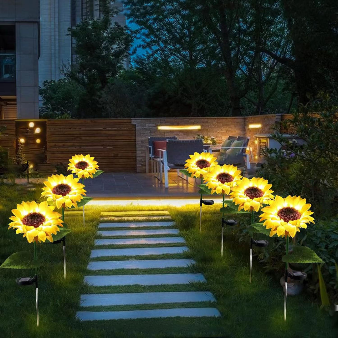 Moderne Kreativ Künstig Blomst LED Solvann Tett Gress Innsettingslys For Utendørs Patio | Skanto