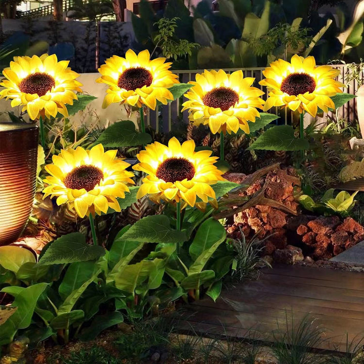 Moderne Kreativ Künstig Blomst LED Solvann Tett Gress Innsettingslys For Utendørs Patio | Skanto