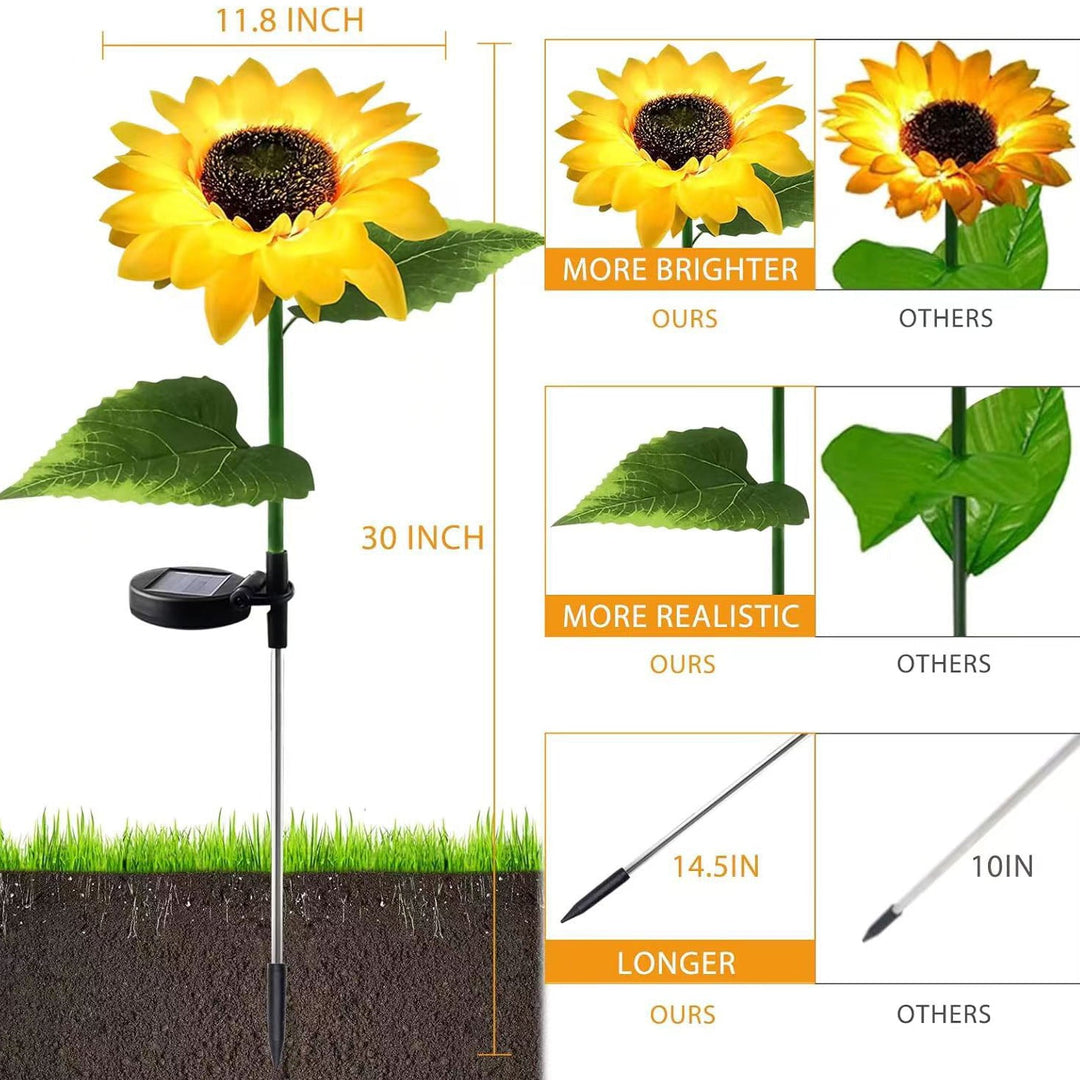 Moderne Kreativ Künstig Blomst LED Solvann Tett Gress Innsettingslys For Utendørs Patio | Skanto
