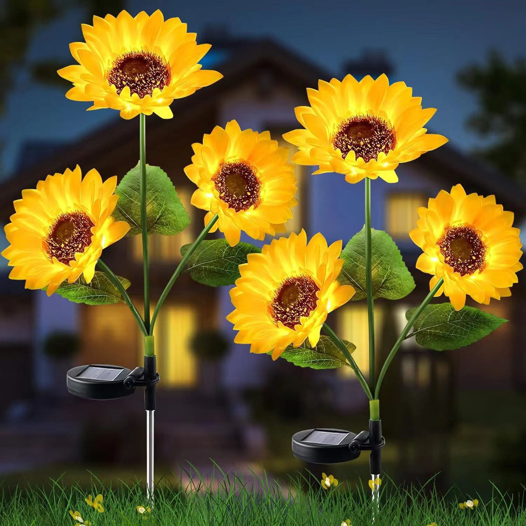 Moderne Kreativ Künstig Blomst LED Solvann Tett Gress Innsettingslys For Utendørs Patio | Skanto