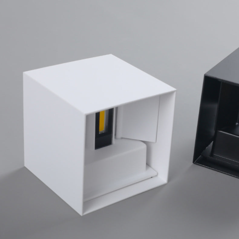 Skanto | Moderne Minimalistisk Vanntett kube Opp Ned Aluminium Glass Induksjon LED Vegg Lys Lamper For Soverom