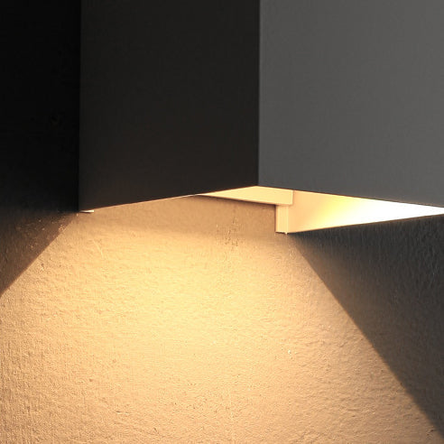 Skanto | Moderne Minimalistisk Vanntett kube Opp Ned Aluminium Glass Induksjon LED Vegg Lys Lamper For Soverom