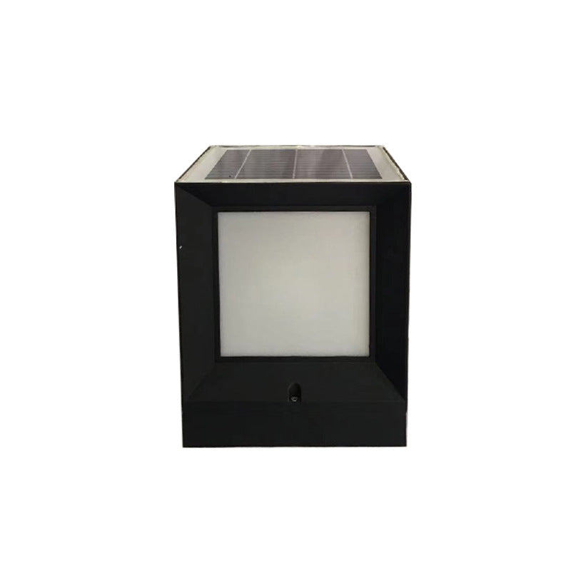 Moderne Minimalistiske Solvannfaste Firkantede Aluminium Acryll LED Utendørs Stolpe Lys For Hage | Skanto