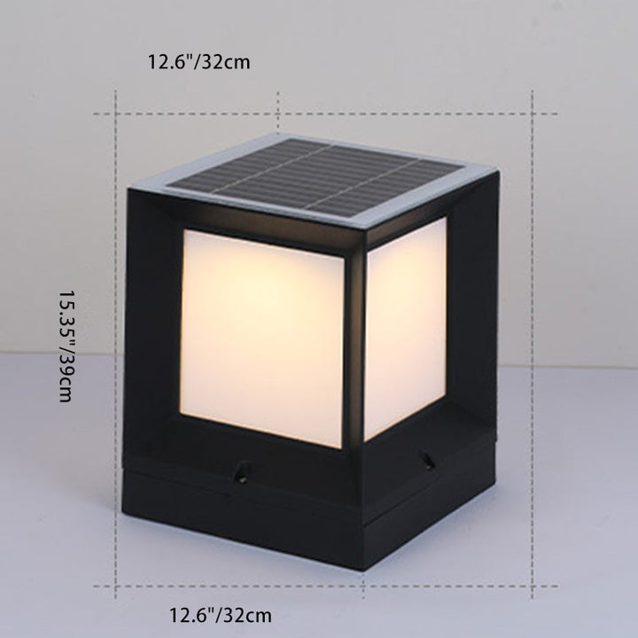 Moderne Minimalistiske Solvannfaste Firkantede Aluminium Acryll LED Utendørs Stolpe Lys For Hage | Skanto
