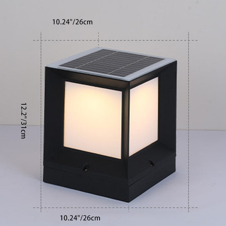 Moderne Minimalistiske Solvannfaste Firkantede Aluminium Acryll LED Utendørs Stolpe Lys For Hage | Skanto