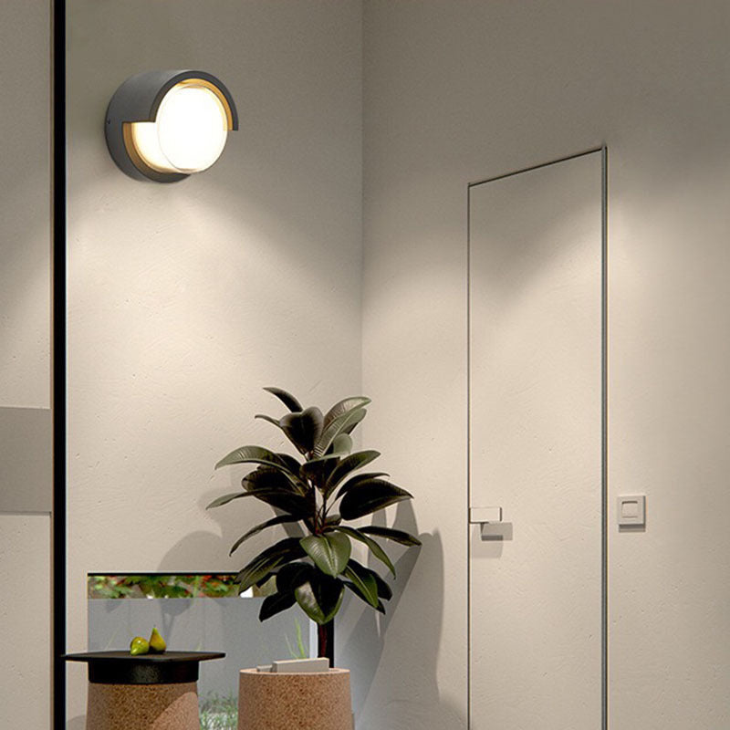 Moderne Minimalistisk Vanntett Rund Firkantet Plast Akryl LED Vegglampe For Hage | Skanto