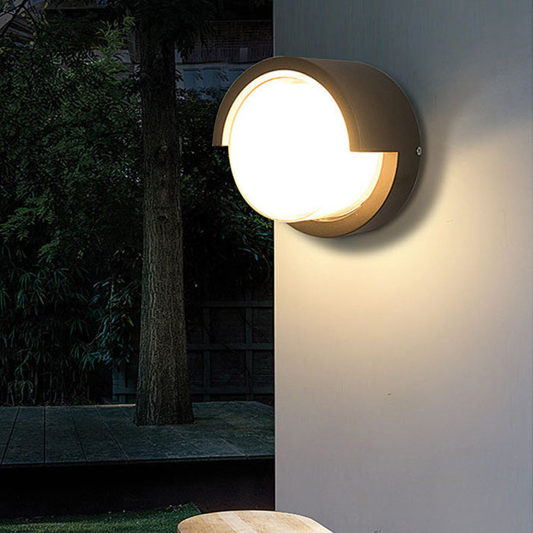 Moderne Minimalistisk Vanntett Rund Firkantet Plast Akryl LED Vegglampe For Hage | Skanto