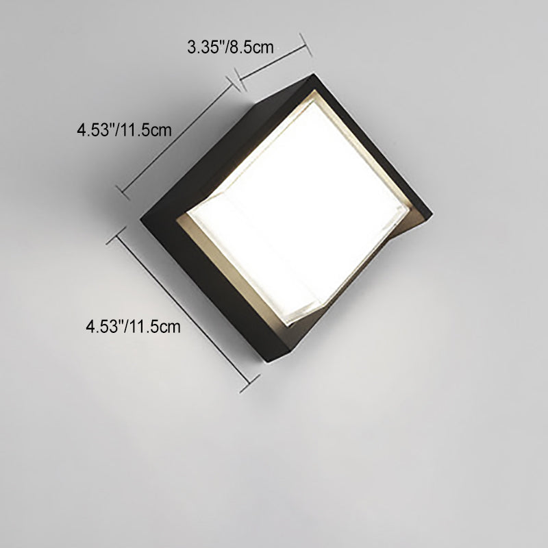 Moderne Minimalistisk Vanntett Rund Firkantet Plast Akryl LED Vegglampe For Hage | Skanto