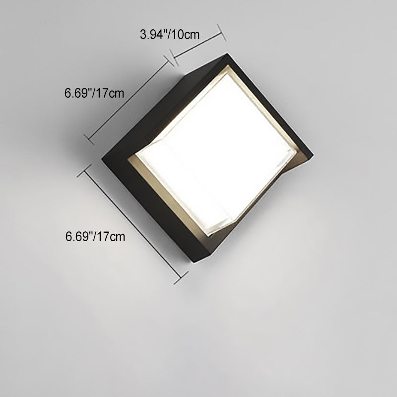 Moderne Minimalistisk Vanntett Rund Firkantet Plast Akryl LED Vegglampe For Hage | Skanto