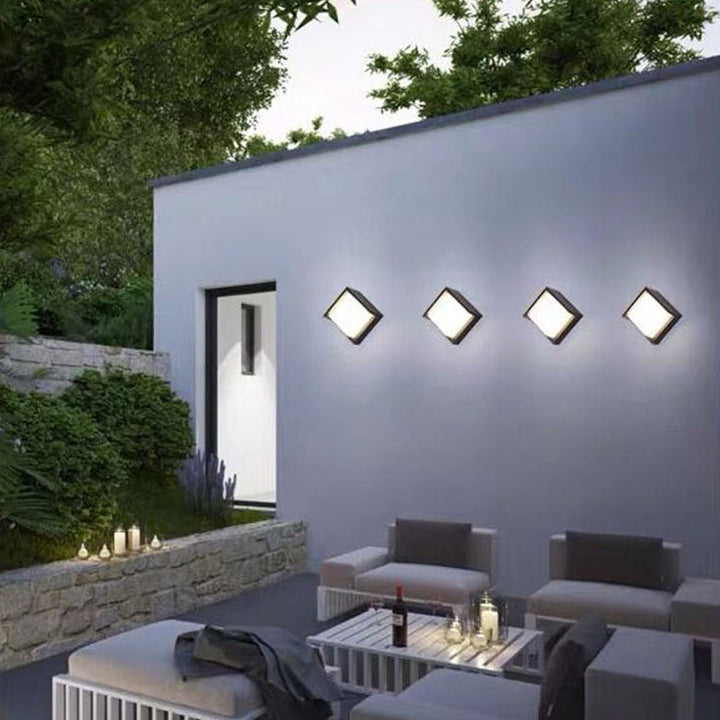 Moderne Minimalistisk Vanntett Rund Firkantet Plast Akryl LED Vegglampe For Hage | Skanto