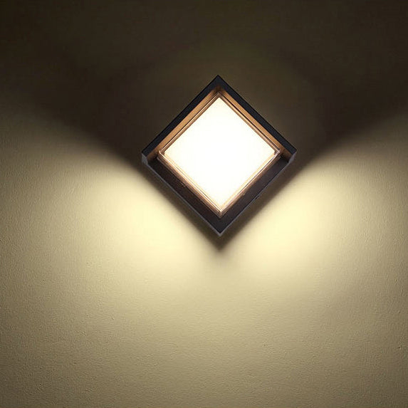 Moderne Minimalistisk Vanntett Rund Firkantet Plast Akryl LED Vegglampe For Hage | Skanto