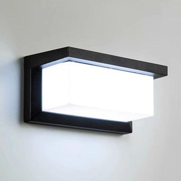 Rektangulær, vanntett LED-vegglampe av aluminium for terrassen