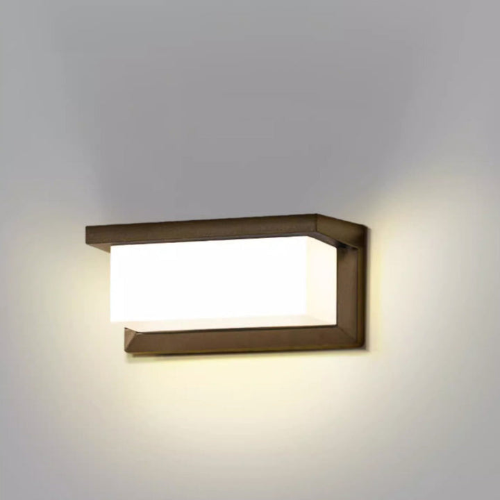 Moderne minimalistiske rektangulære vanntette aluminium LED vegglampe for utendørs terrasse | Skanto