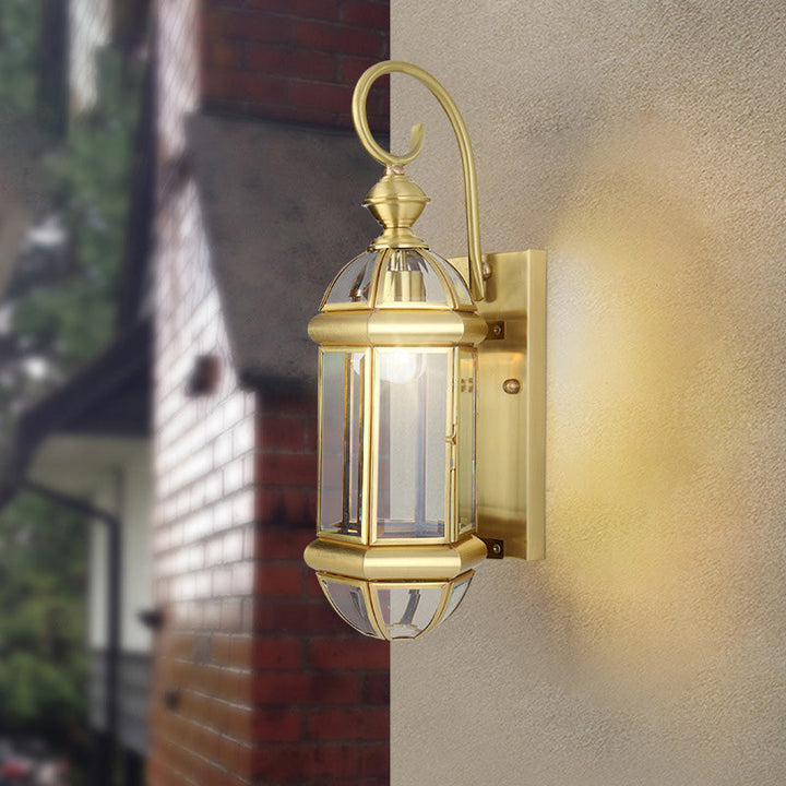 Moderne Luksus Vanntett Sylinder Rektangel Half Rund Kobber Glass 1/3/6 Lys Vegglampe For Hage | Skanto