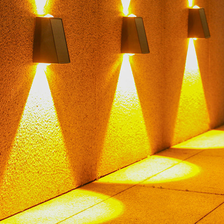 Moderne Minimalistisk Solvannrett Trapezoidal Rektangel ABS PVC LED Utendørs Vegglampe For Hage | Skanto