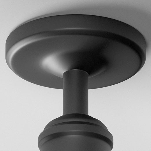 Vanntett, utvidet sylindrisk taklampe med skivefot laget av jern med 1 lyskilde, delvis innfelt montering for terrassen.