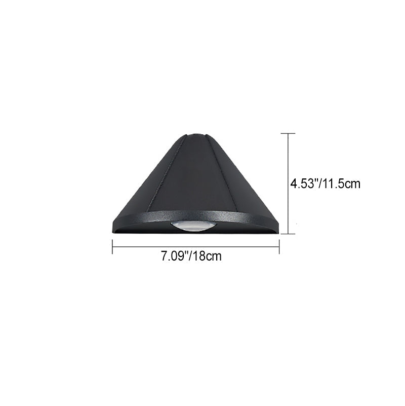 Moderne Minimalistisk Vanntett Trekant Halvsirkel Støpt Aluminium PC LED Vegglampe For Utendørs Patio | Skanto