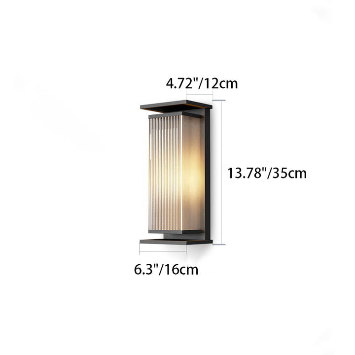Moderne Minimalistisk Solvannrett Rektangulær Stripe Rustfritt Stål PC LED Utendørs Vegglampe For Hage | Skanto