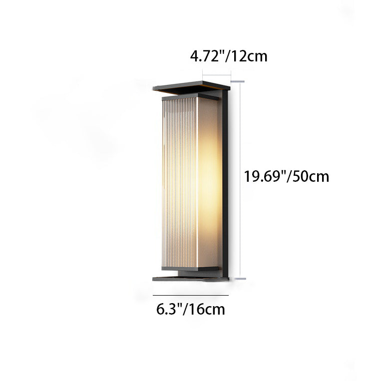 Moderne Minimalistisk Solvannrett Rektangulær Stripe Rustfritt Stål PC LED Utendørs Vegglampe For Hage | Skanto