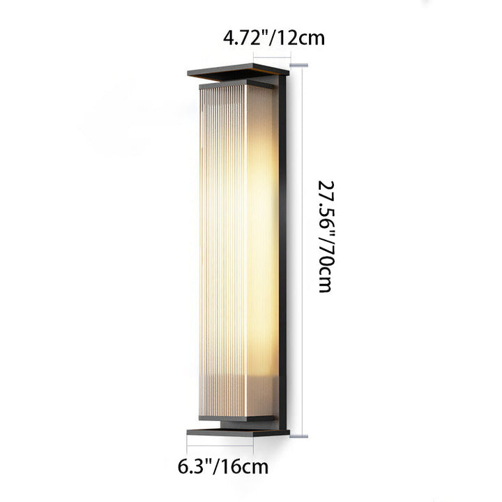 Moderne Minimalistisk Solvannrett Rektangulær Stripe Rustfritt Stål PC LED Utendørs Vegglampe For Hage | Skanto