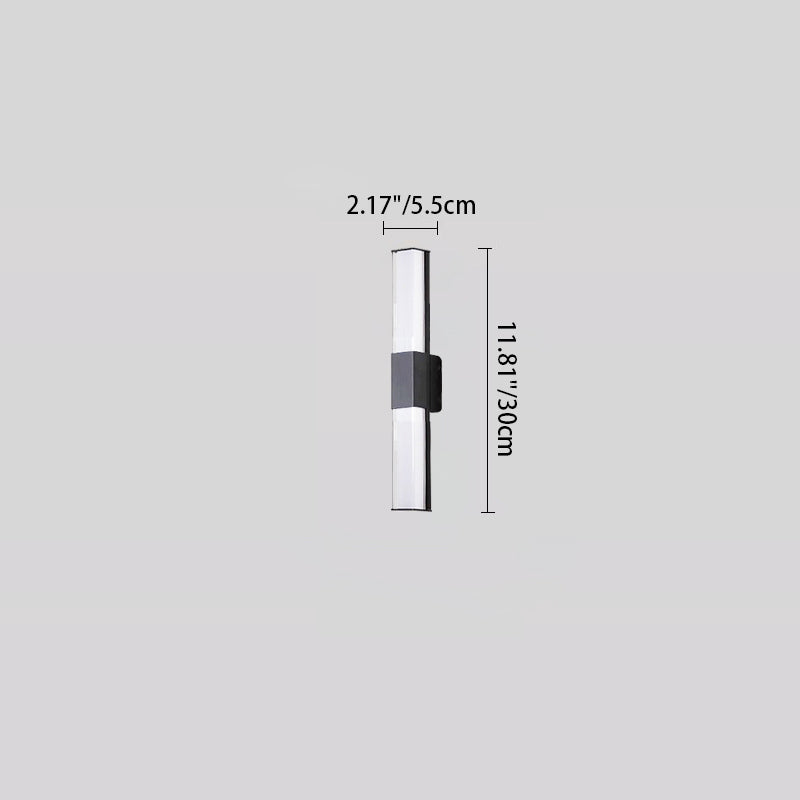 Vanntett, rektangulær, lang vegglampe laget av aluminium/PC for utendørs bruk