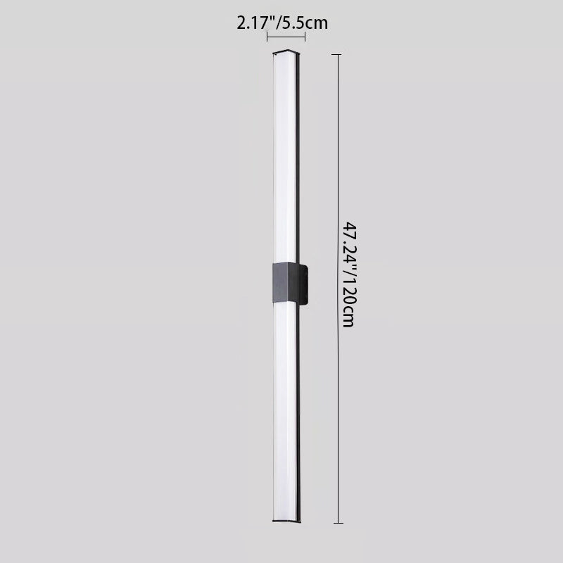 Moderne Minimalistisk Vanntett Rektangulær Lang Aluminium PC Utendørs Vegglampe For Hage | Skanto
