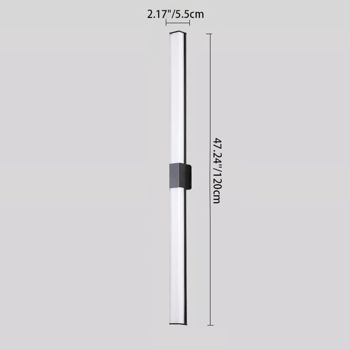 Moderne Minimalistisk Vanntett Rektangulær Lang Aluminium PC Utendørs Vegglampe For Hage | Skanto