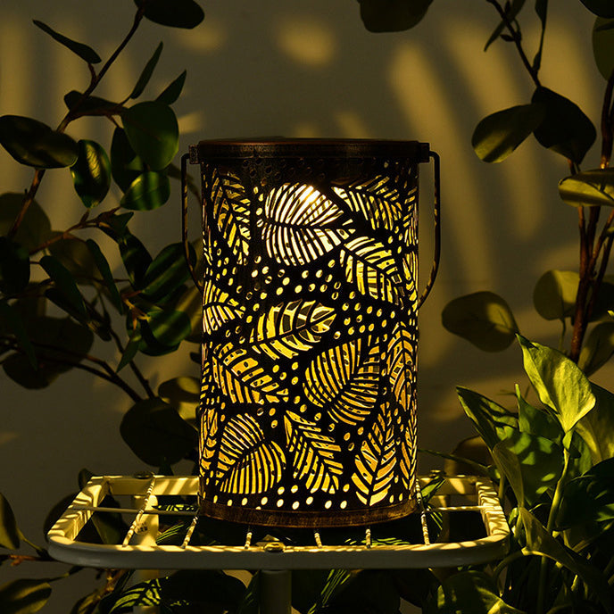 Tradisjonell Vintage Sol Vannavvisende Sylinder Skeleton Tre Jern LED Utendørs Lys For Hage | Skanto