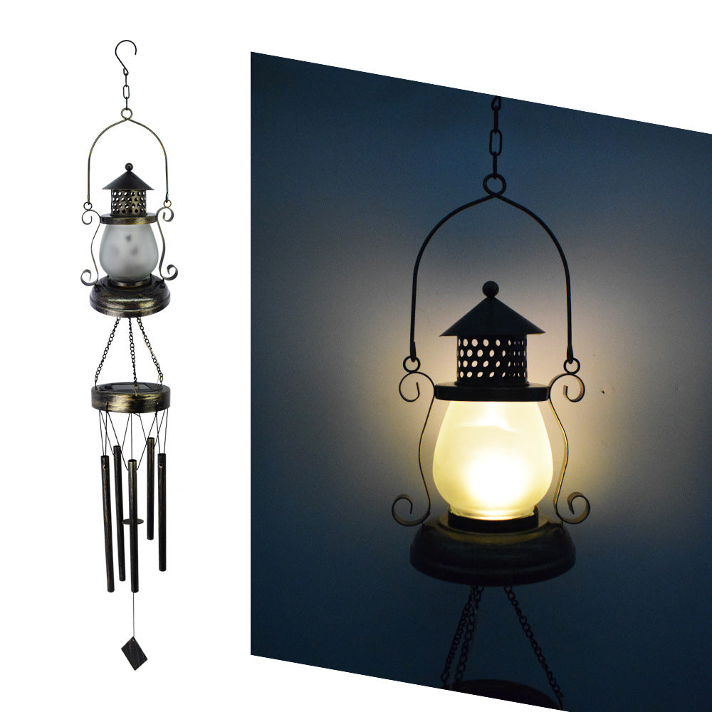 Samtidig Skandinavisk Sol Vanntett Oval Disc Triangel Vindklokke Jern Glass Plast LED Utendørs Lys For Utendørs Patio | Skanto