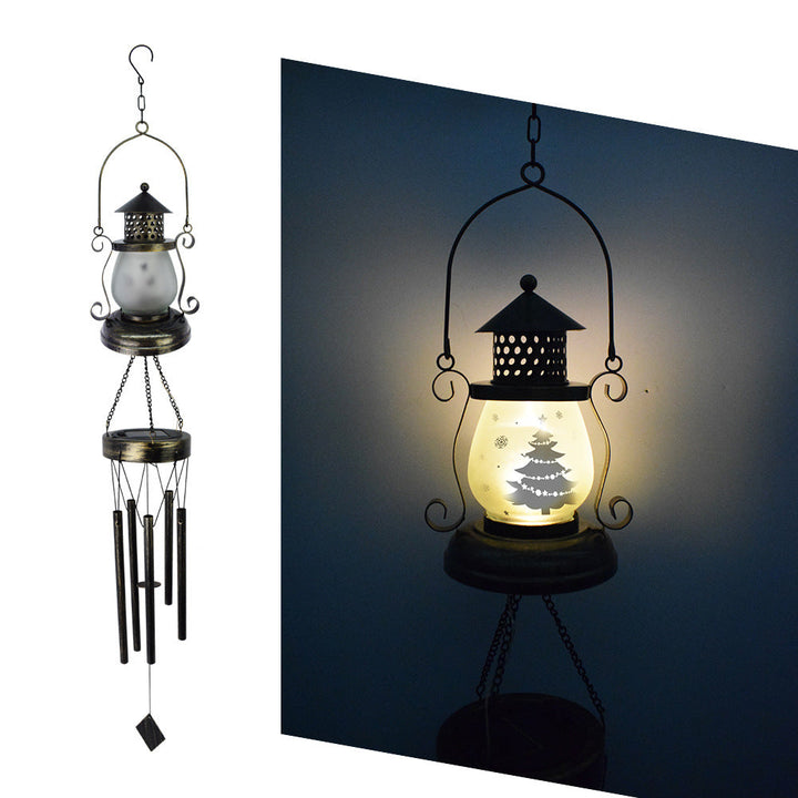 Samtidig Skandinavisk Sol Vanntett Oval Disc Triangel Vindklokke Jern Glass Plast LED Utendørs Lys For Utendørs Patio | Skanto
