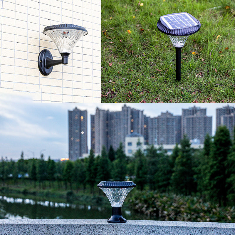 Moderne minimalistiske solvannavstøtende diamant rund ABS PC LED utendørs lys for uteplass | Skanto