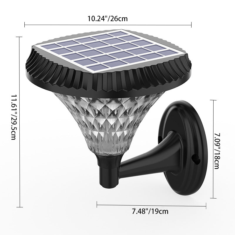 Moderne minimalistiske solvannavstøtende diamant rund ABS PC LED utendørs lys for uteplass | Skanto