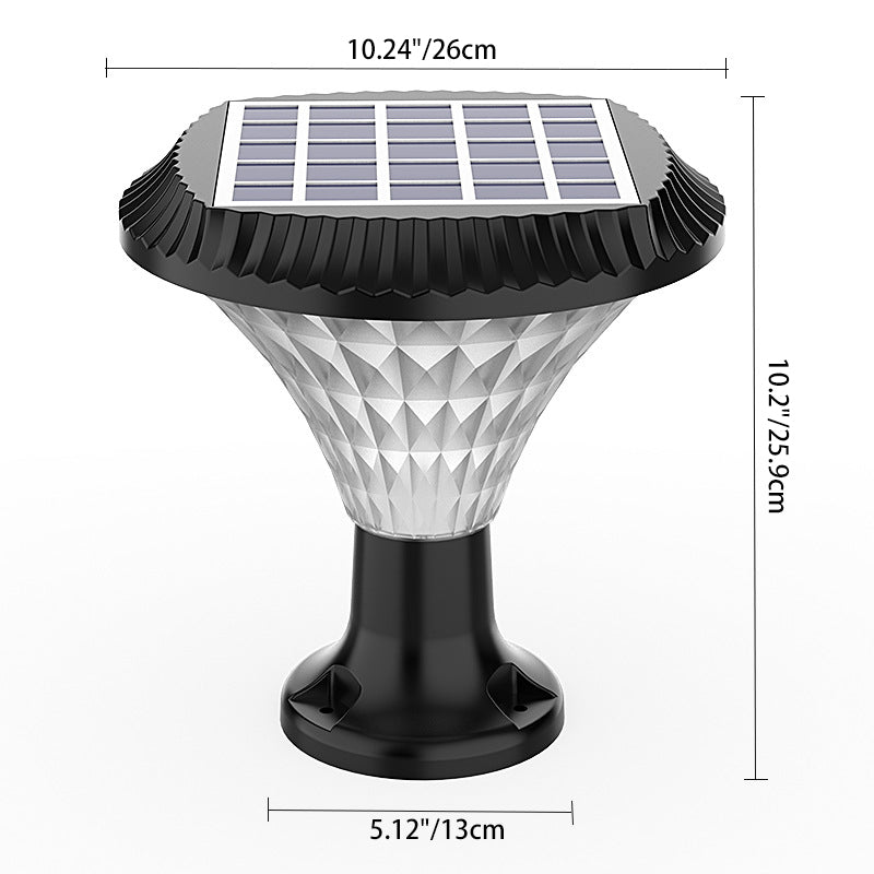 Moderne minimalistiske solvannavstøtende diamant rund ABS PC LED utendørs lys for uteplass | Skanto