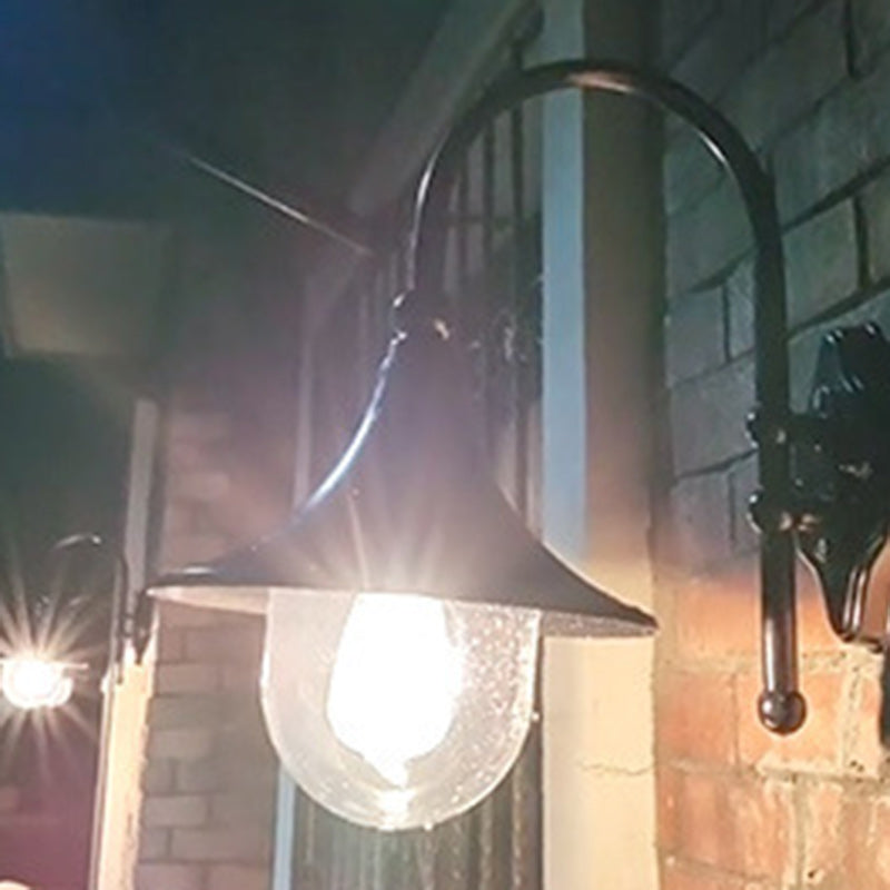 Moderne Enkelt Aluminium Trumpet Skjerm Glass 1-Lys Utendørs Vegglampe For Hage | Skanto