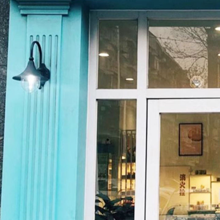 Moderne Enkelt Aluminium Trumpet Skjerm Glass 1-Lys Utendørs Vegglampe For Hage | Skanto